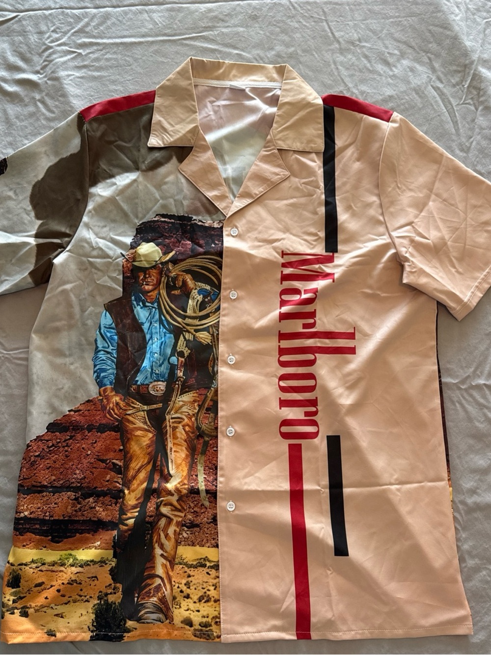 Marlboro Beige Shirt with White Trim